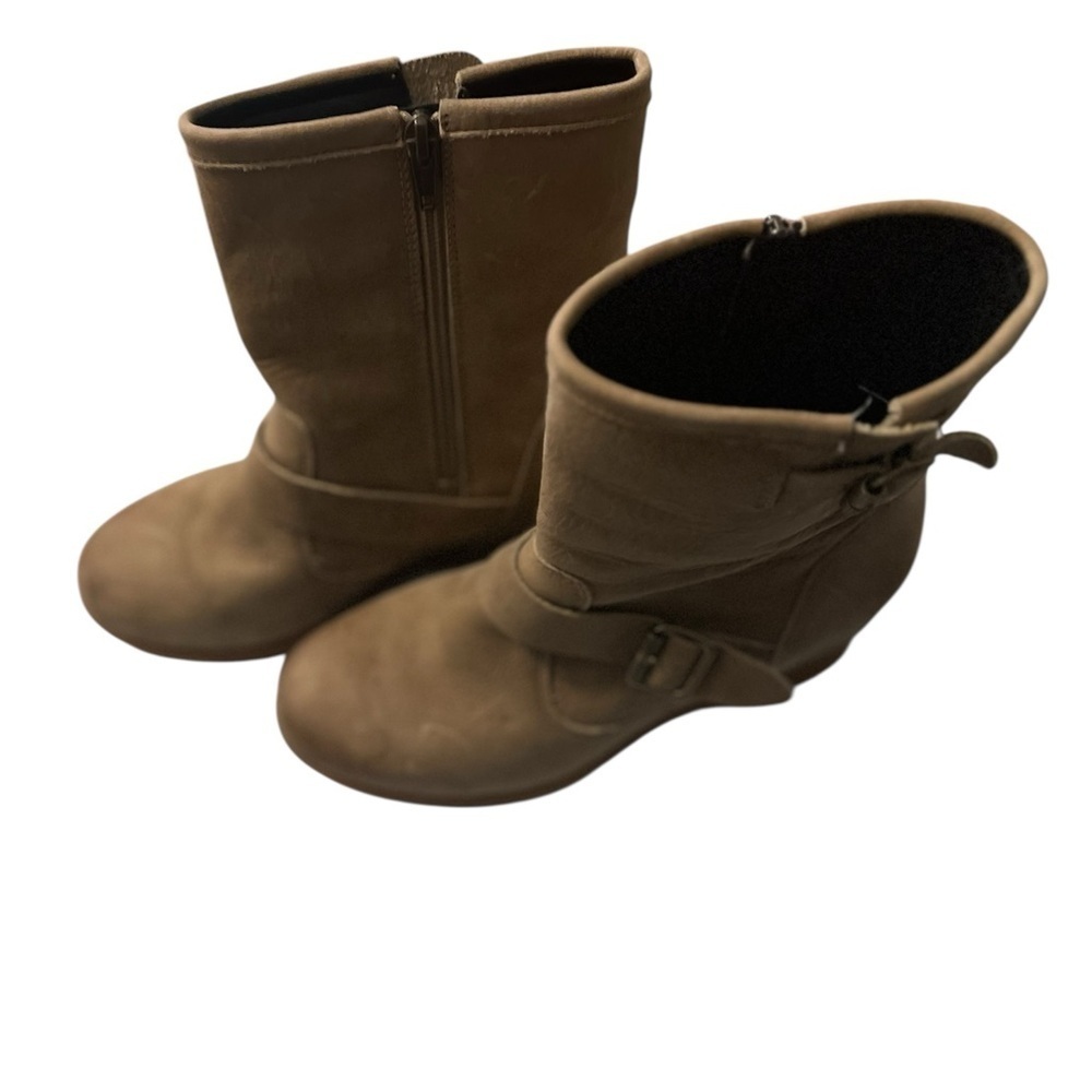 EUC SOREL Tan Leather Women's Boots with inside wedge. Size 8.5 - Picture 2 of 4